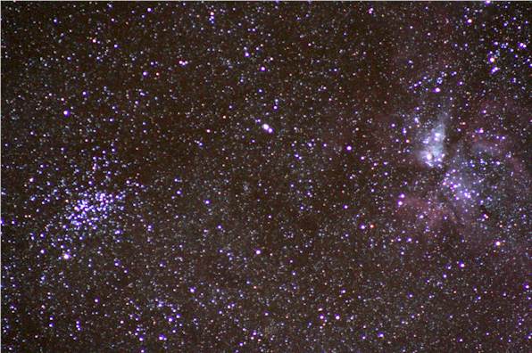 NGC 3532 in context with Eta Carina Nebula