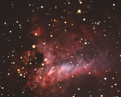 M17 The Swan Nebula (Omega or Hook Nebula)